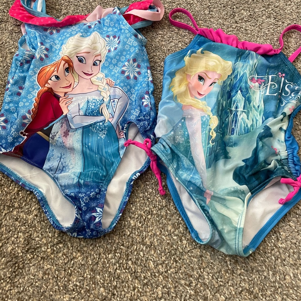 Girls frozen one piece bathing suit